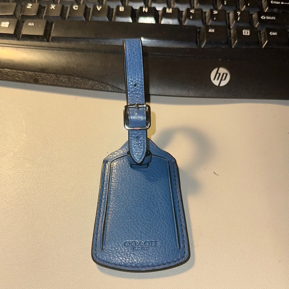 Coach Blue Leather Luggage Tag